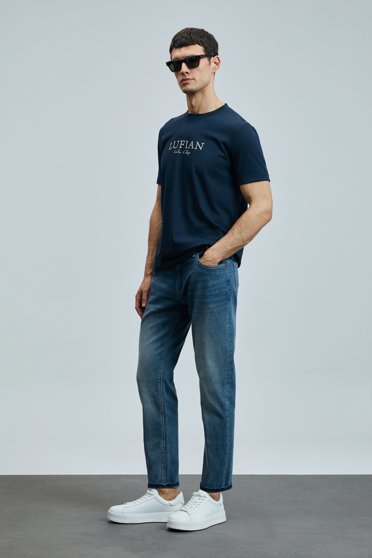 Bruno Smart Jean Erkek Pantolon Slim Fit Mavi - Lufian