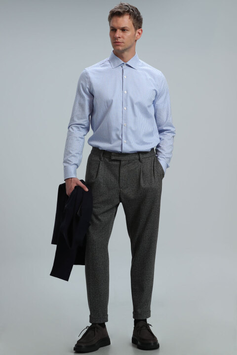 Bud Erkek Basic Gömlek Comfort Fit Mavi - Lufian (1)