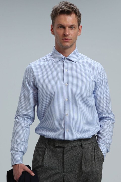 Bud Erkek Basic Gömlek Comfort Fit Mavi - Lufian