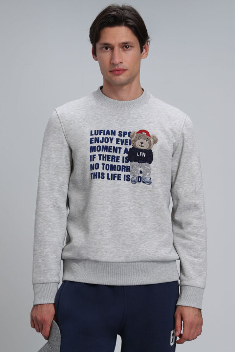 Bud Erkek Sweatshirt Gri - Lufian