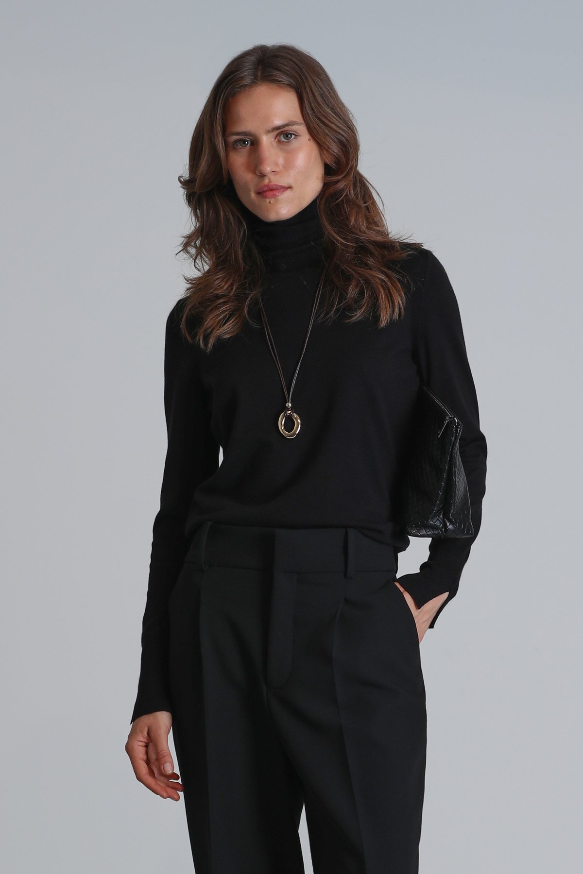 Burnaby Kadın Kazak Siyah - Lufian