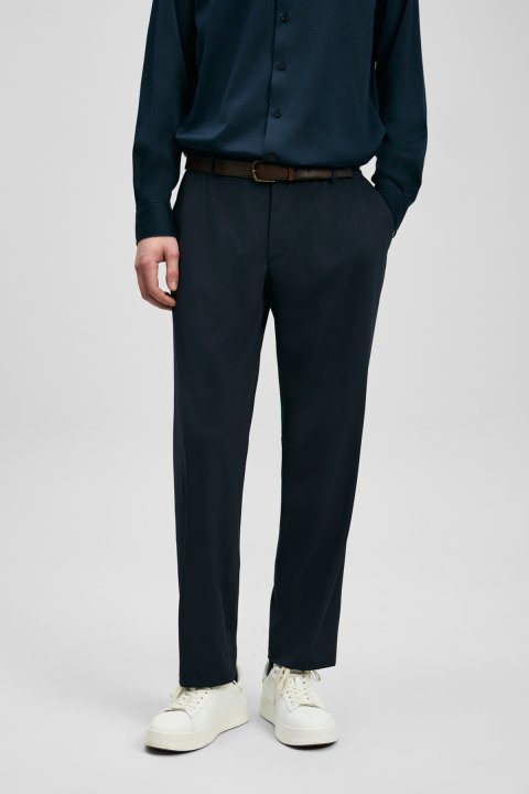 Calep Smart Men's Chino Pants Slim Fit Navy Blue - Lufian (1)