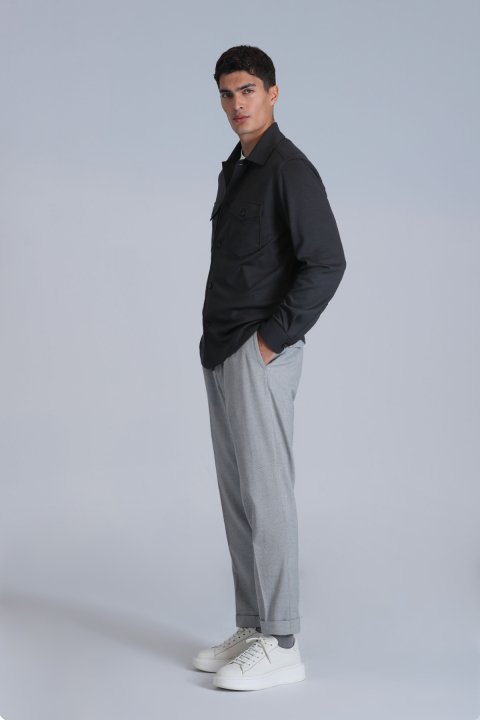 Cameron Erkek Basic Gömlek Slim Fit Haki - Lufian