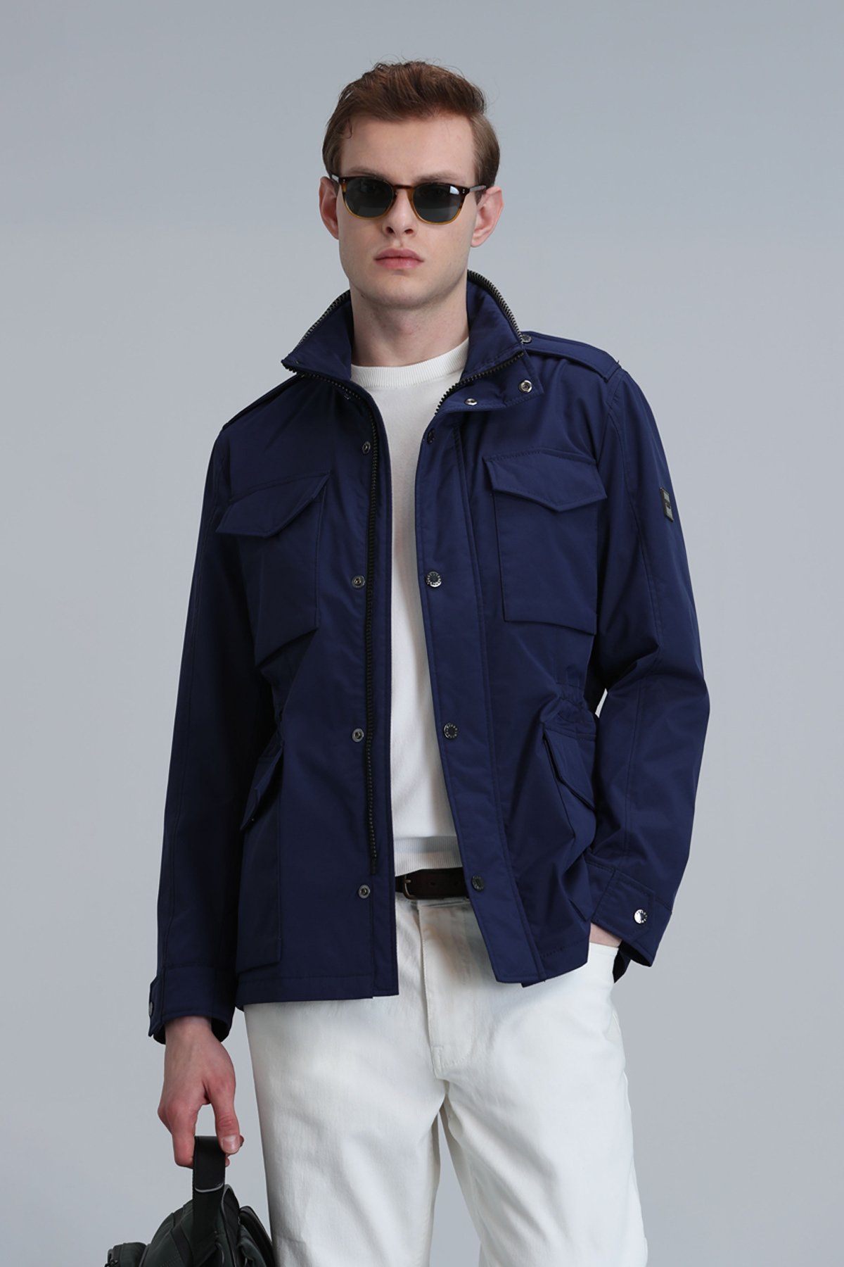 Cameron Male Coat Navy - Lufian