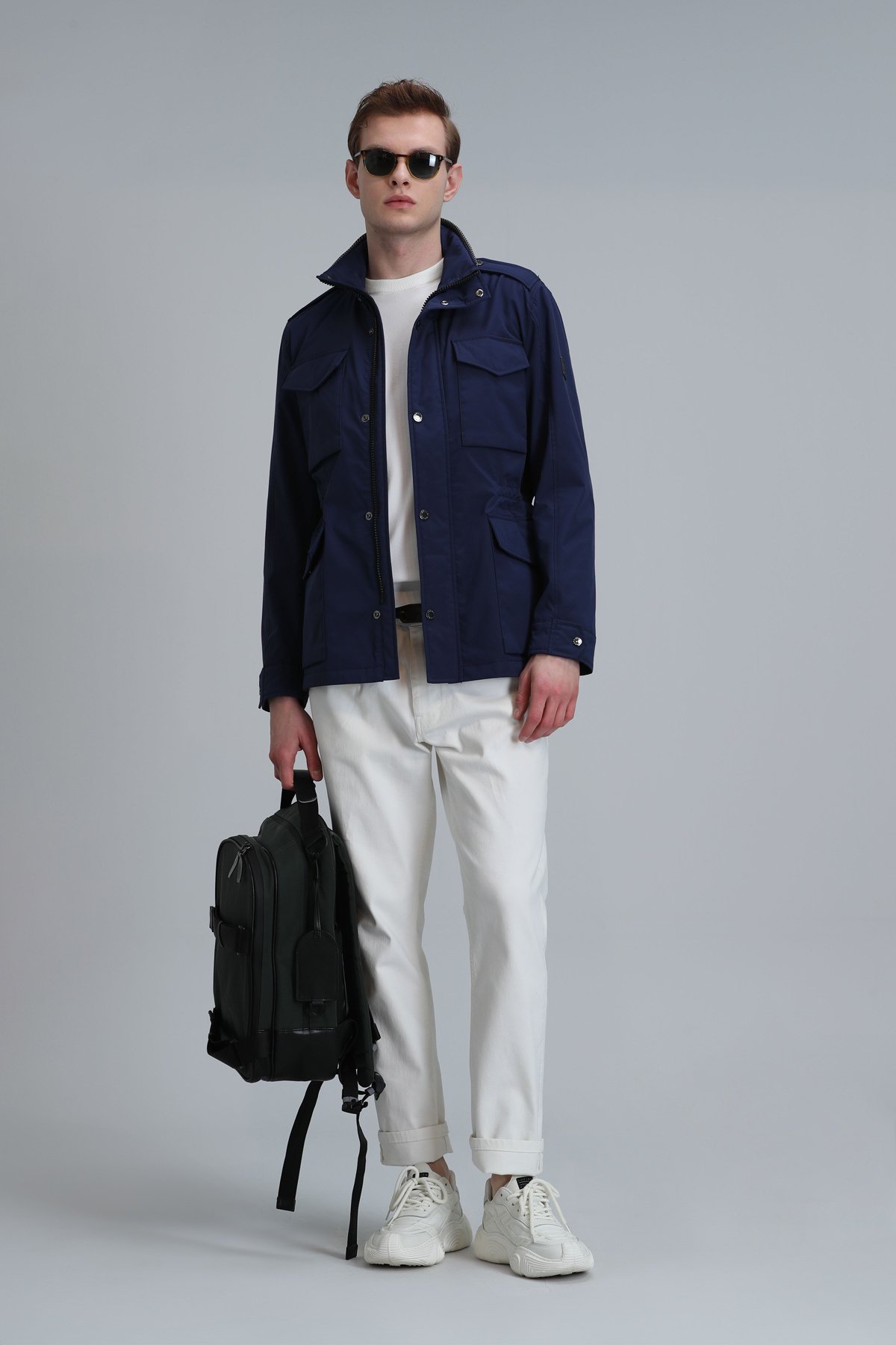 Cameron Male Coat Navy - Lufian (1)