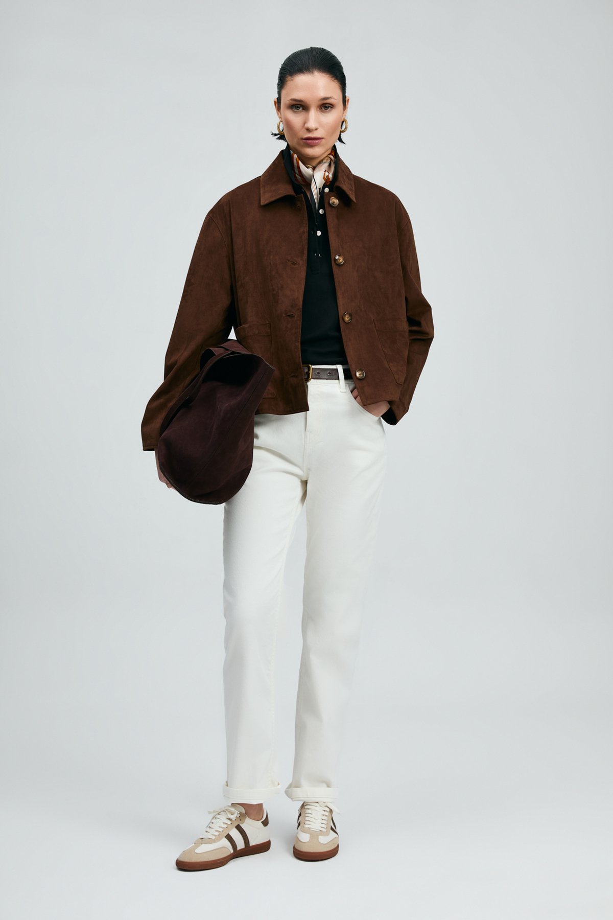 Camıla Kadın Gömlek Ceket Koyu Kahve - Lufian (1)