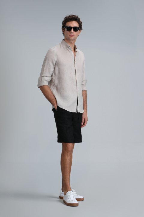 Peler Sports Men's Chino Shorts Slim Fit Black - Lufian