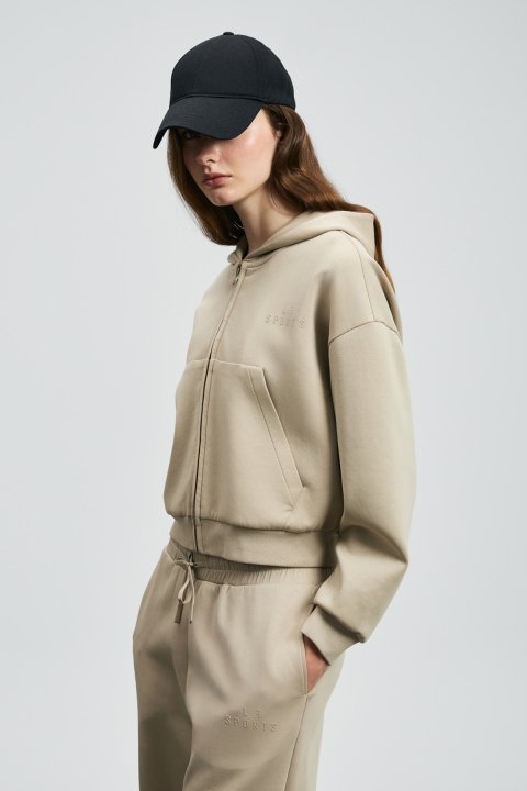 Cara Women's Knitted Sweatshirt Beige - Lufian