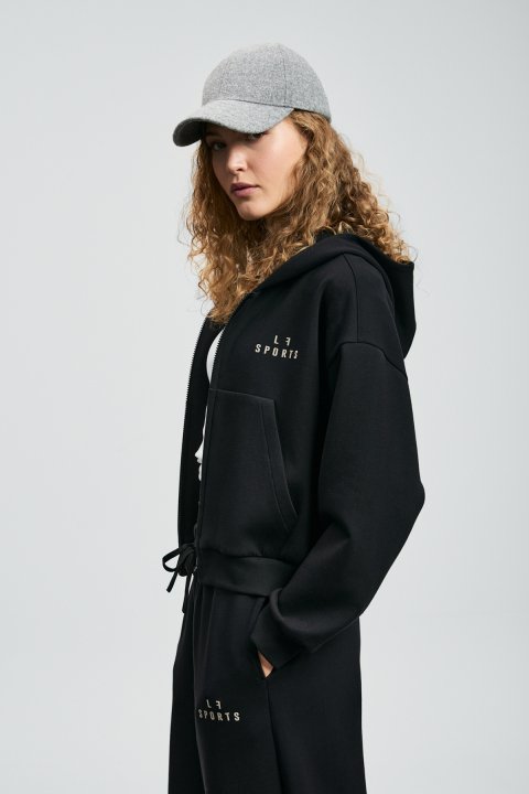 Cara Women's Knitted Sweatshirt Black - LUFIAN (1)