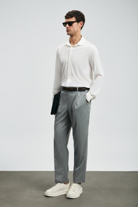 Carl Erkek Basic Gömlek Regular Fit Beyaz - Lufian (1)