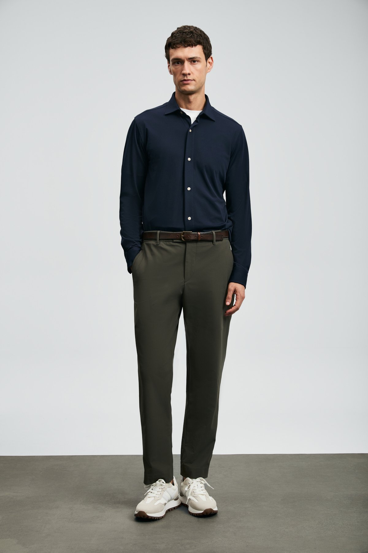 Carl Erkek Basic Gömlek Regular Fit Lacivert - Lufian