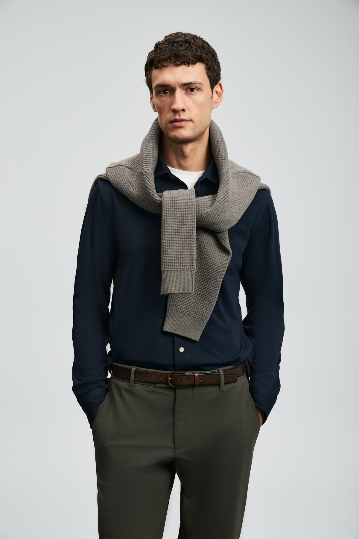 Carl Erkek Basic Gömlek Regular Fit Lacivert - Lufian (1)