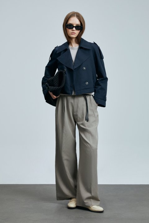 Carla Women's Outerwear Navy Blue - LUFIAN (1)