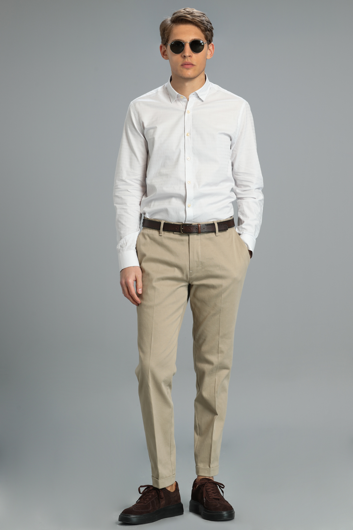 Carlos Erkek Smart Gömlek Slim Fit Beyaz