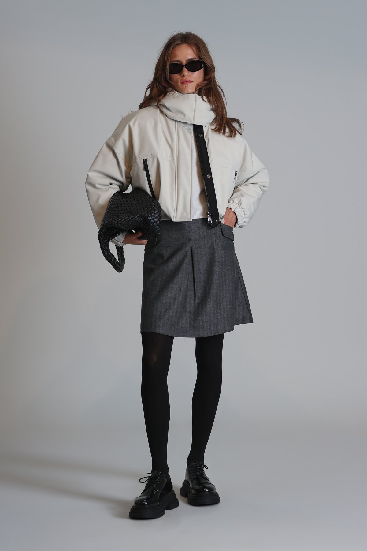 Carol Kadın Etek Gri - Lufian