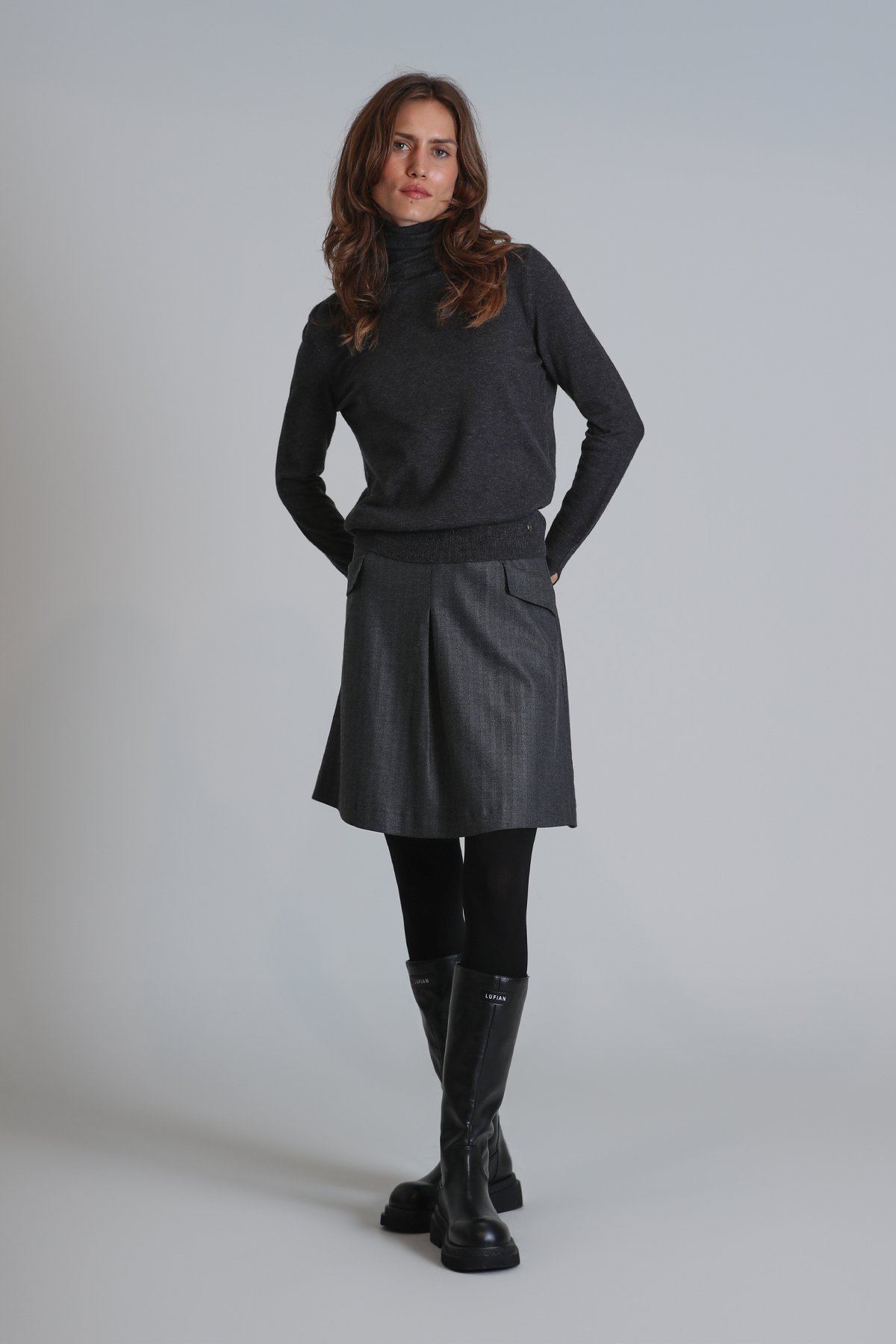 Carol Kadın Etek Gri - Lufian (1)