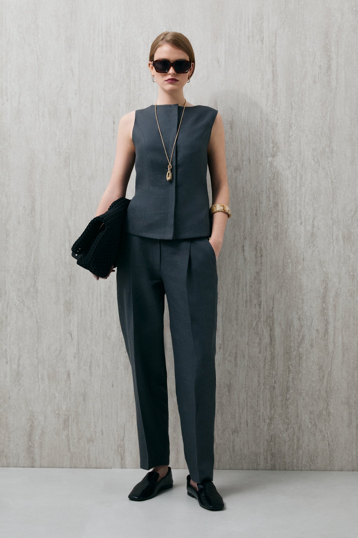 Women's Blouse Vest Khakı - Lufian