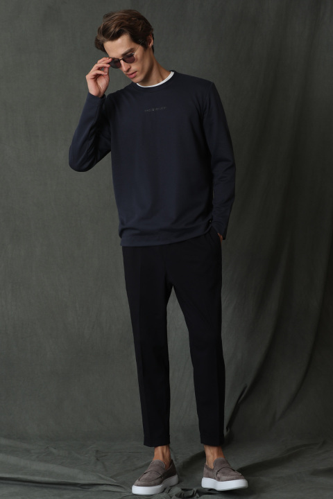 Carter Erkek Uzun Kol Tişört Lacivert - Lufian (1)