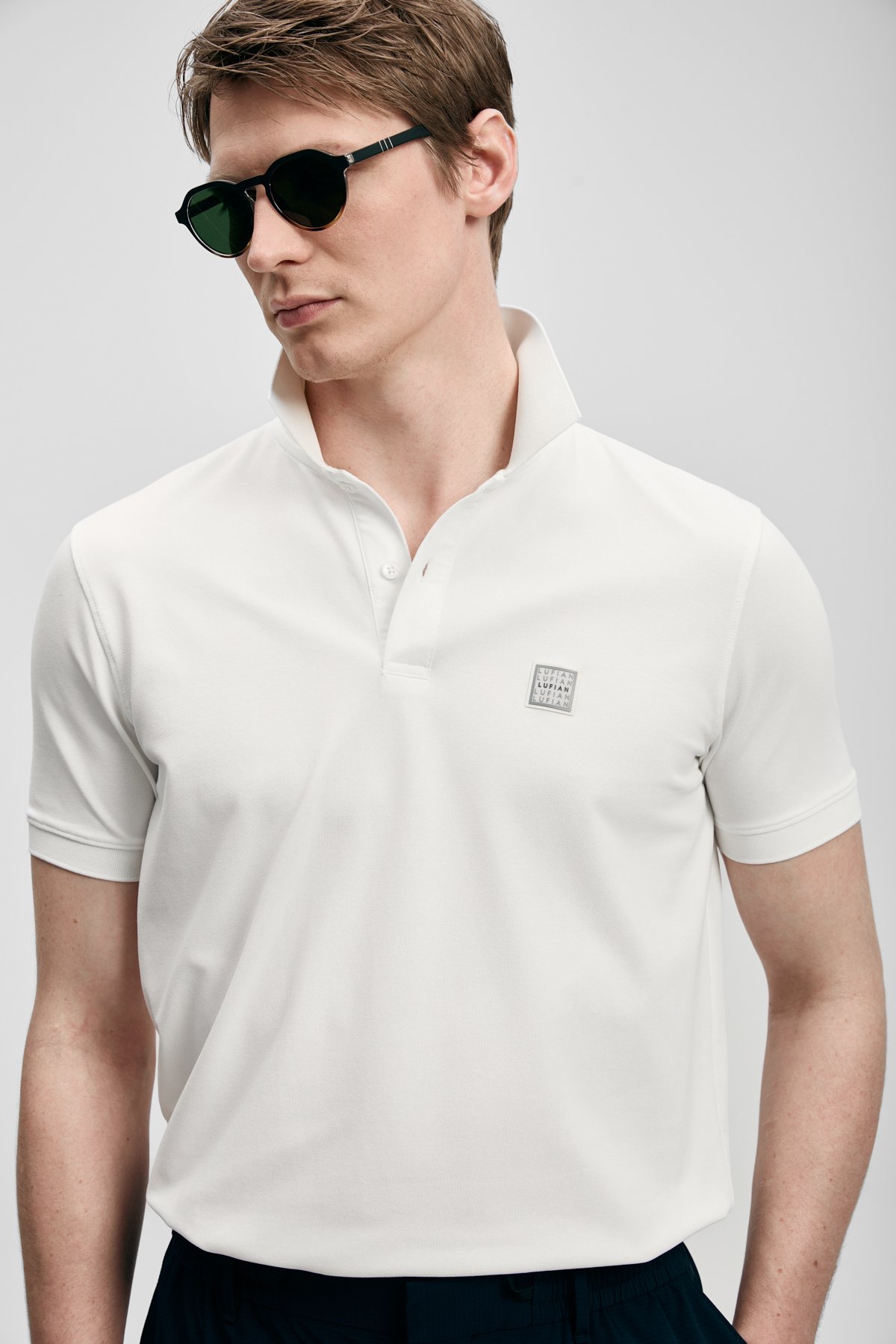 Carter Schickes Herren-Polo-T-Shirt in Off-White - LUFIAN