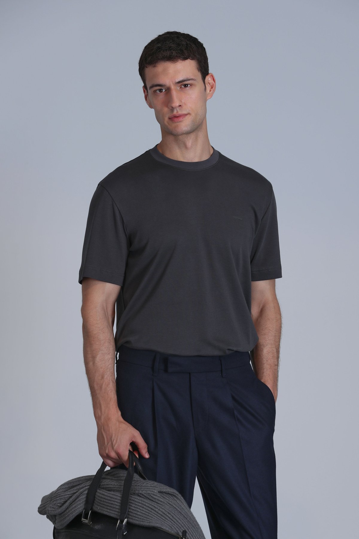 Casa Erkek Basic Tişört Haki - Lufian