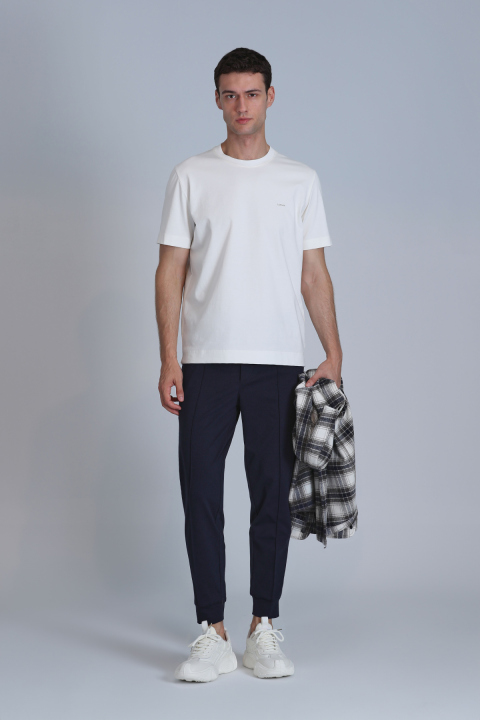 Casa Erkek Basic Tişört Kırık Beyaz - Lufian (1)