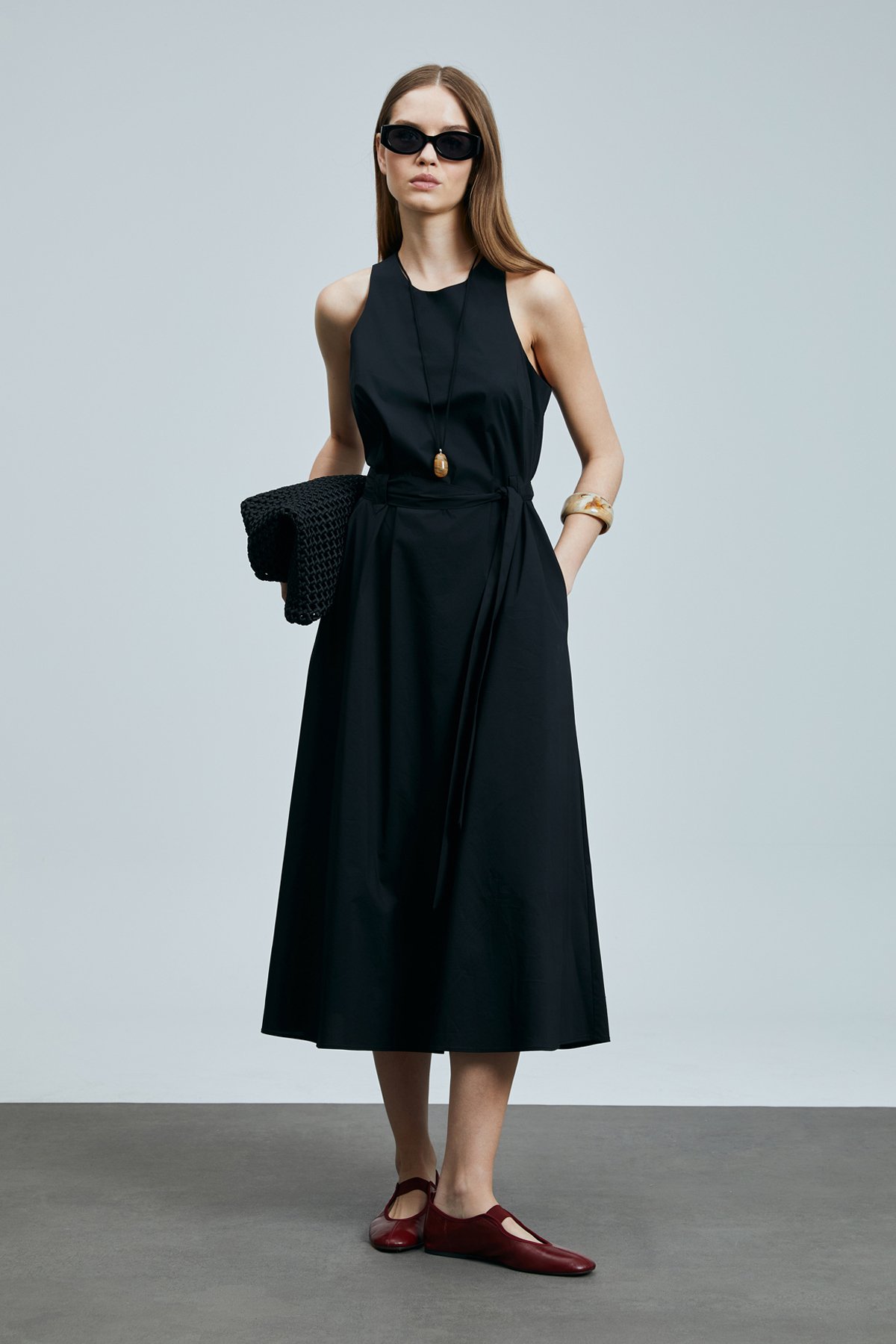 Casares Kadın Pamuklu Elbise Siyah - Lufian