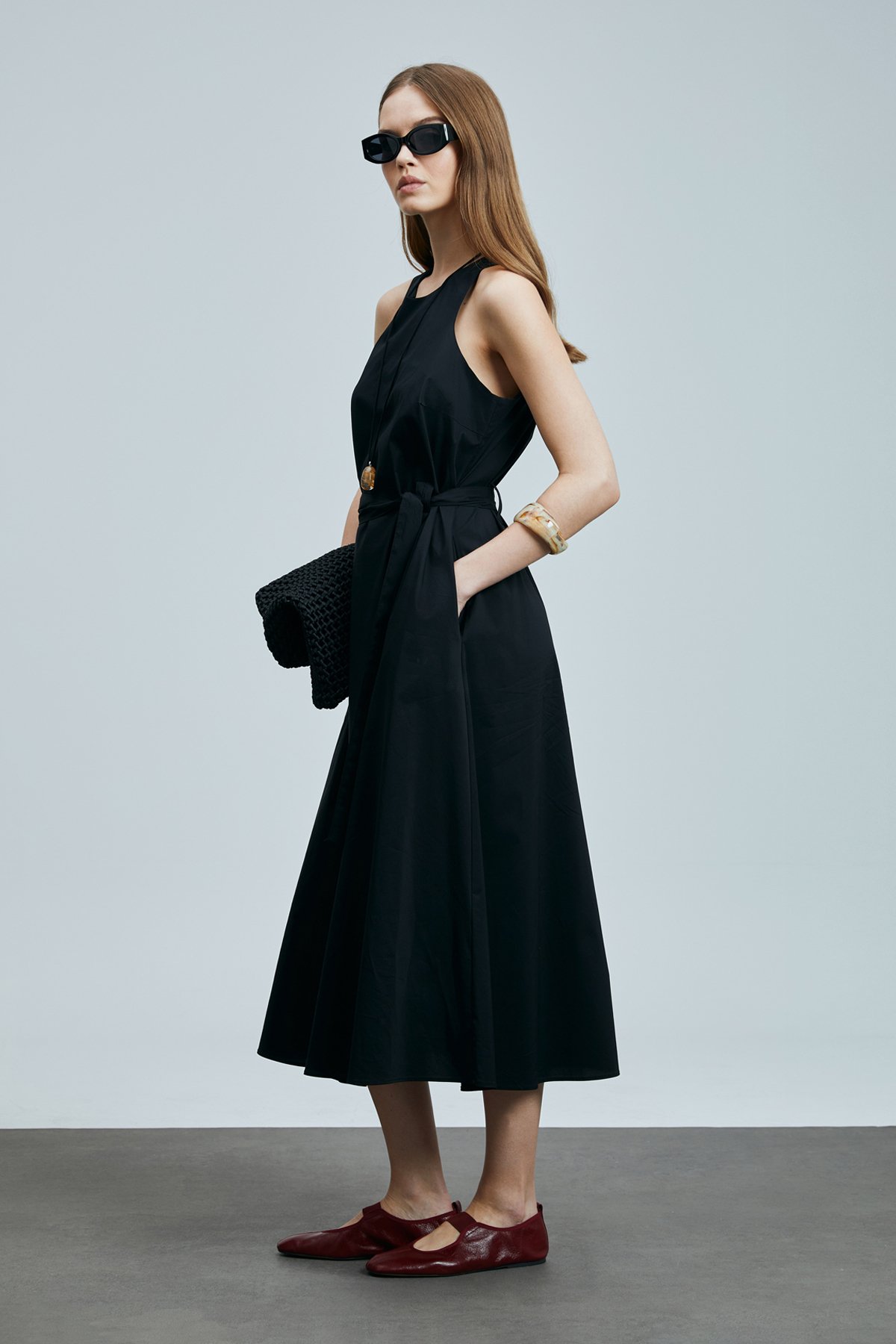 Casares Kadın Pamuklu Elbise Siyah - Lufian (1)