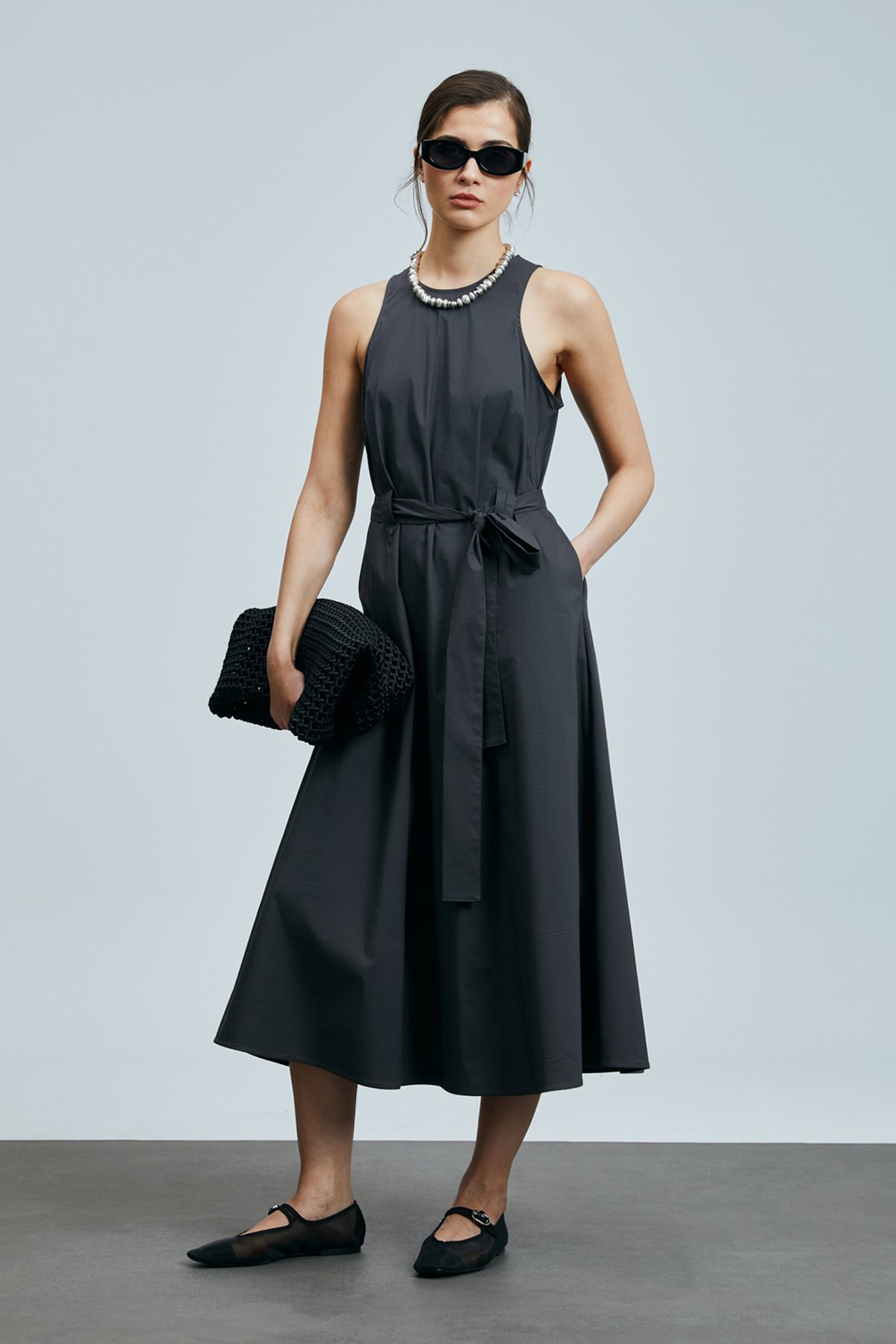 Casares Women's Cotton Dress Gray - LUFIAN (1)