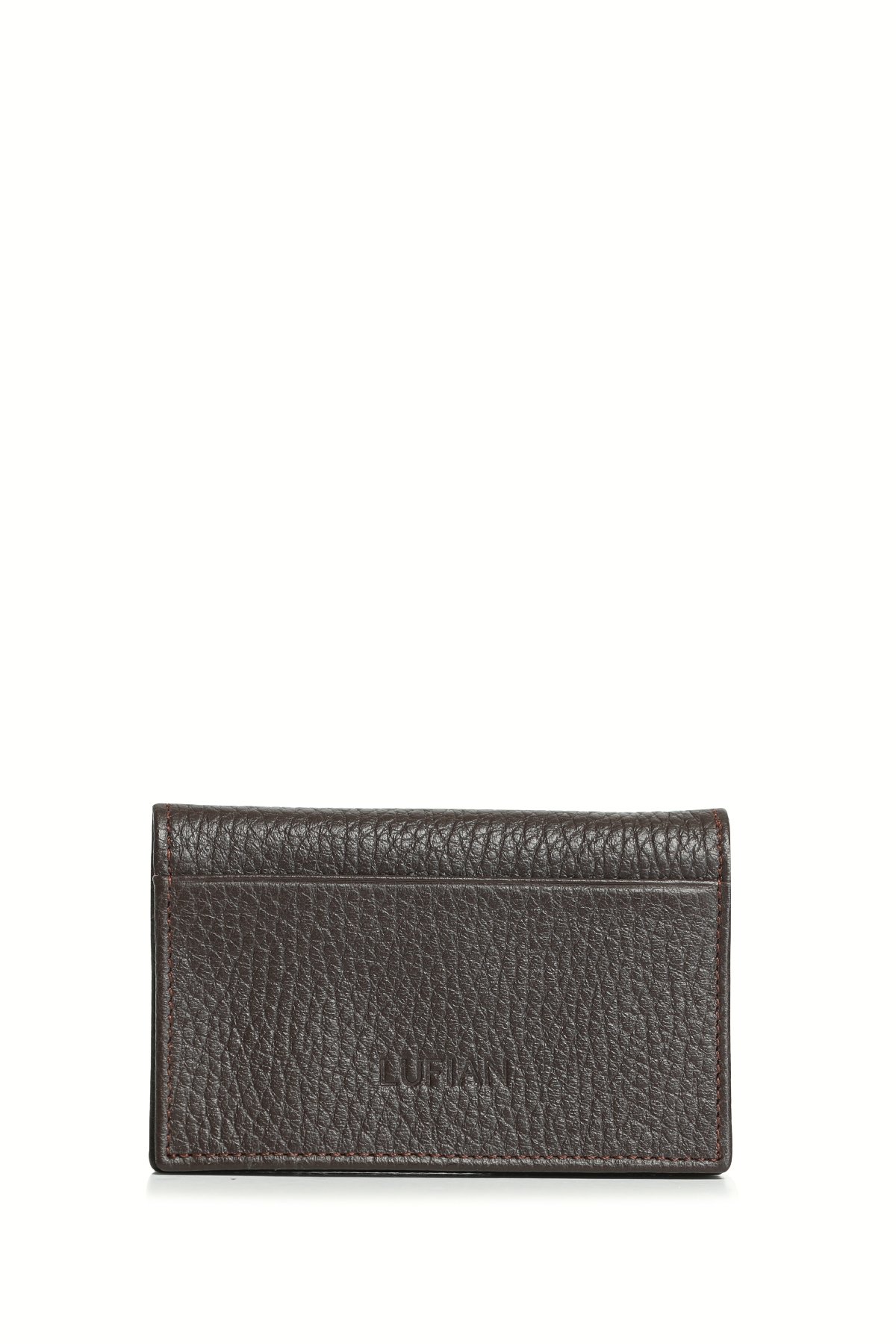 Cate Men's Leather Card Holder Brown - LUFIAN