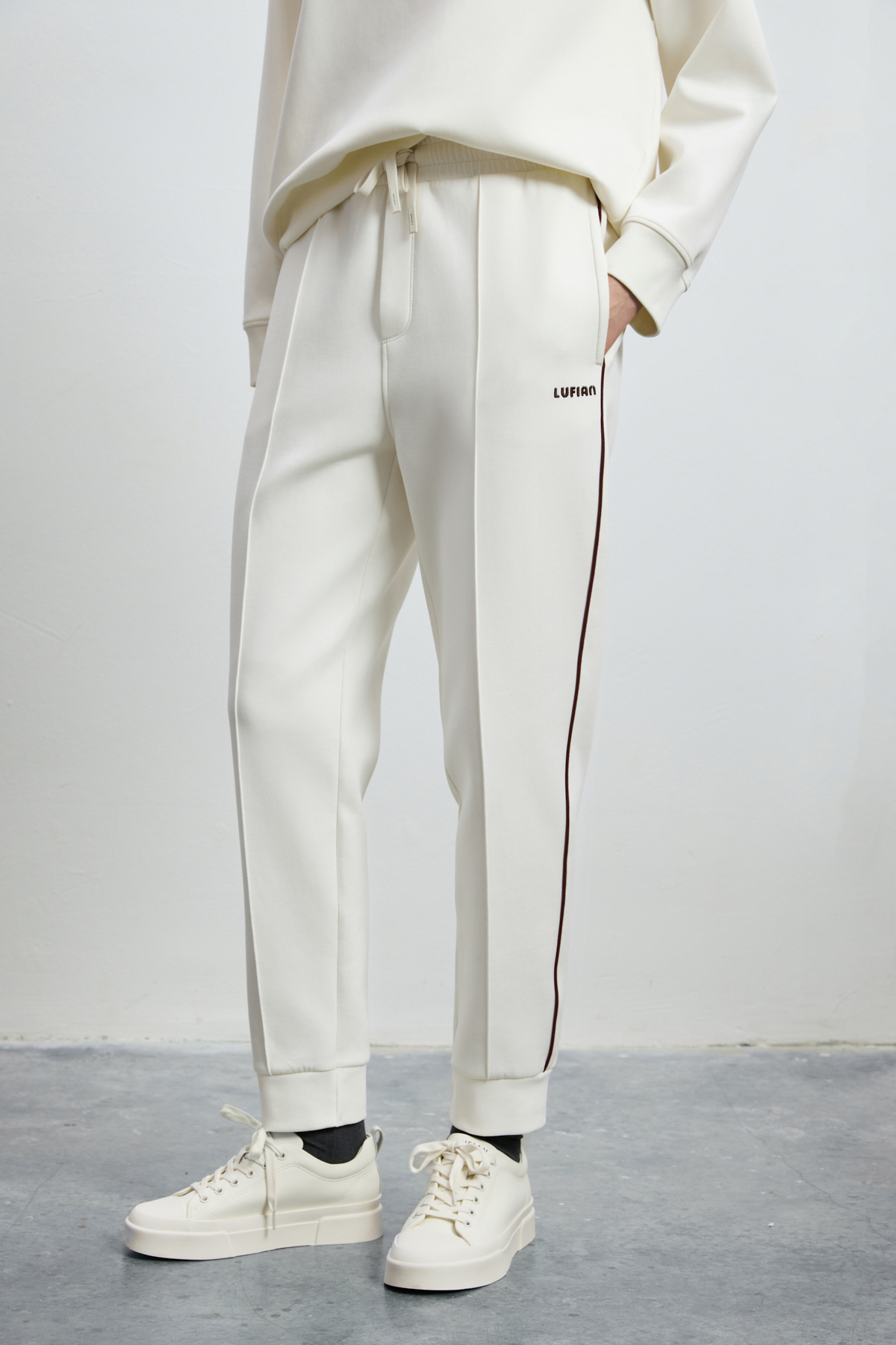 Knitted Woman Tracksuit Off Whıte - LUFIAN (1)
