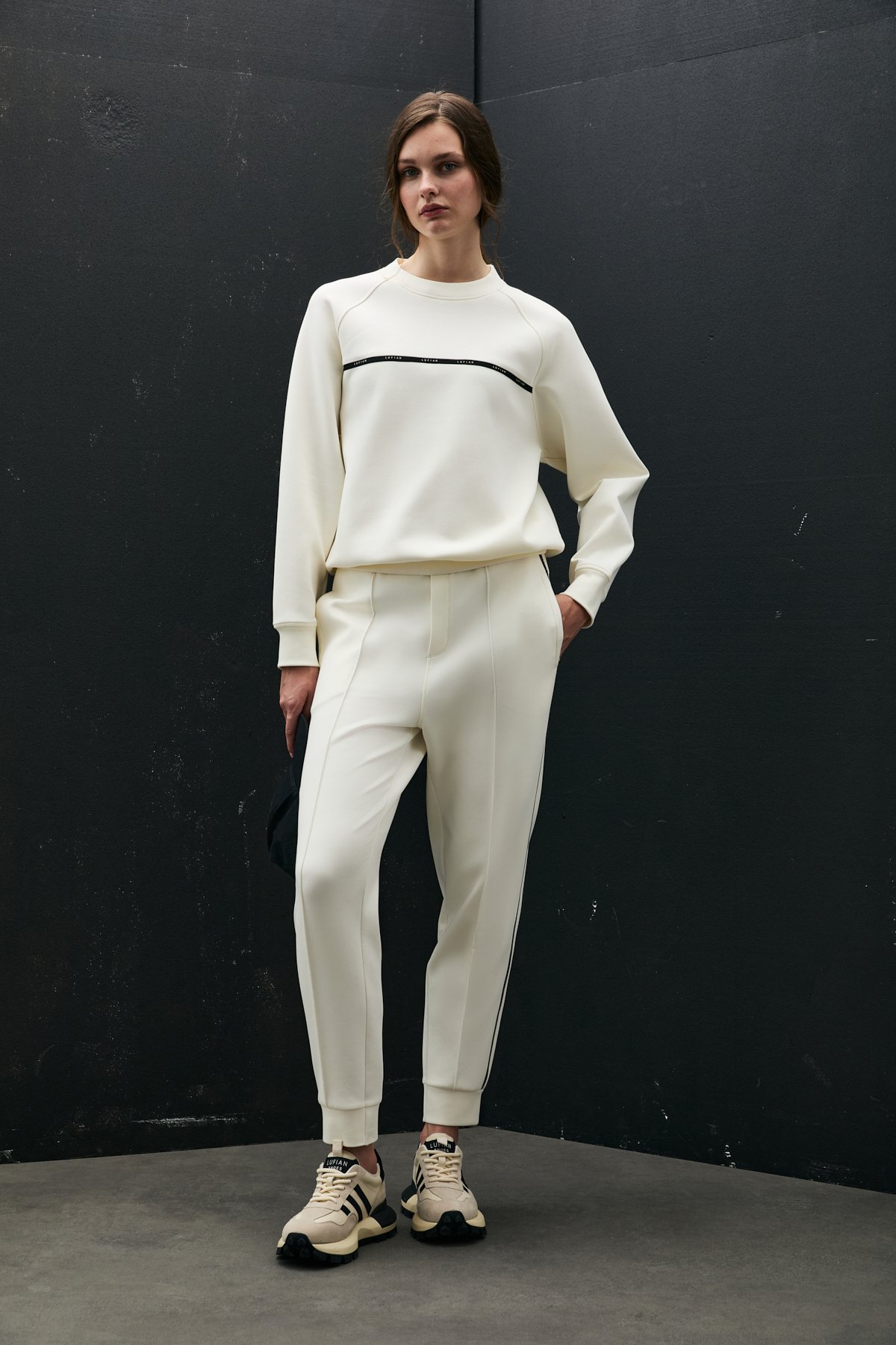 Knitted Woman Tracksuit Off Whıte - Lufian (1)