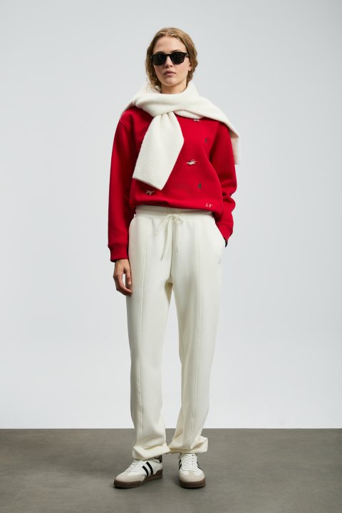 Cessıe Knitted Women's Sweatpants Off White - Lufian (1)