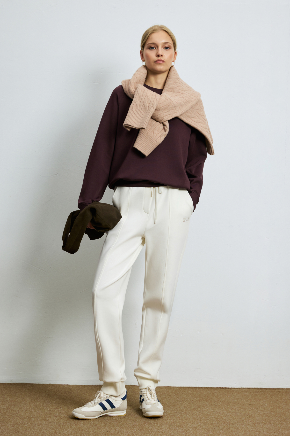 Knitted Woman Tracksuit Off Whıte - LUFIAN