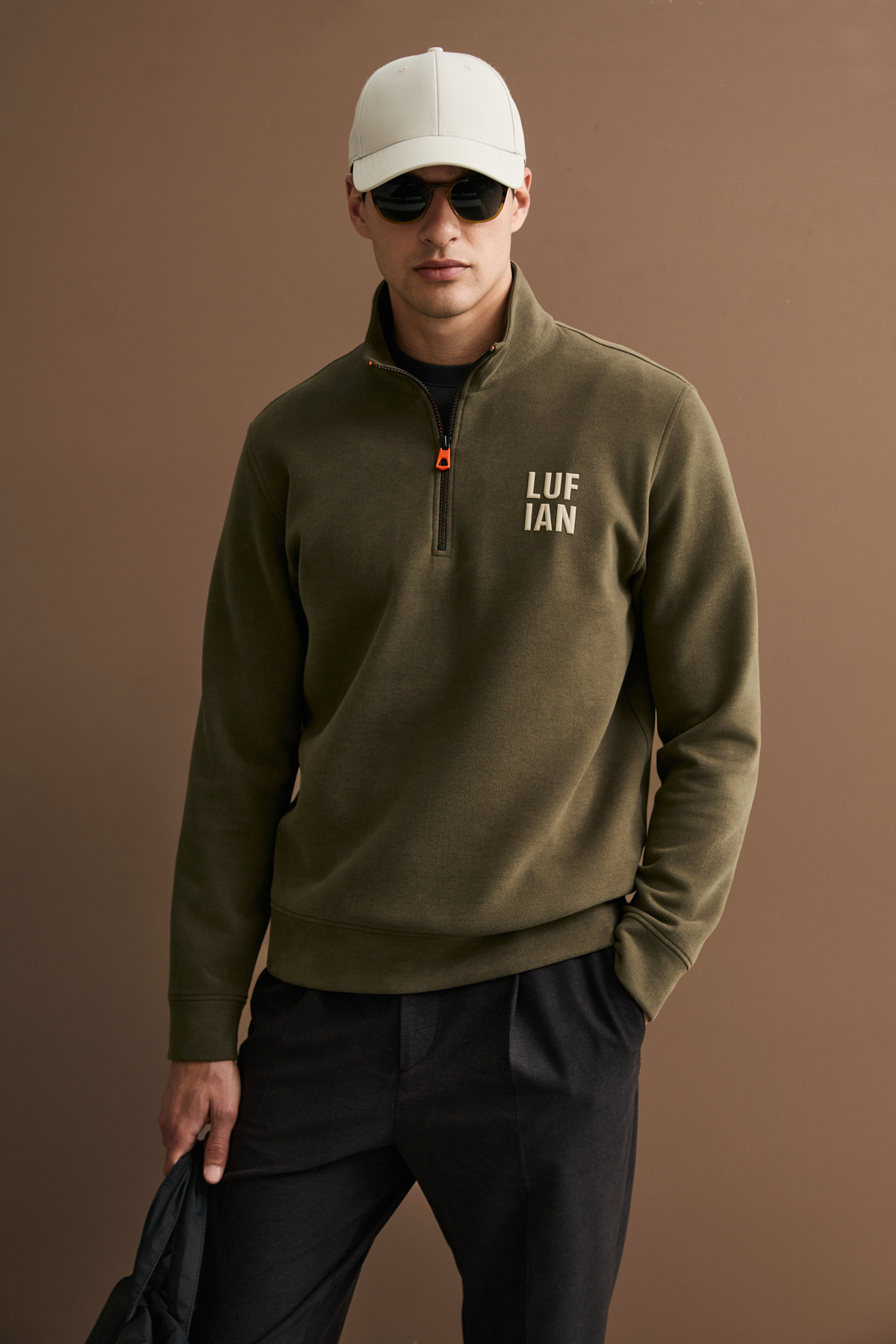 Male Sweatshirt Brown - LUFIAN