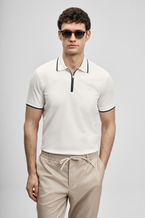 Chase Smart Erkek Polo Tişört Kırık Beyaz - Lufian