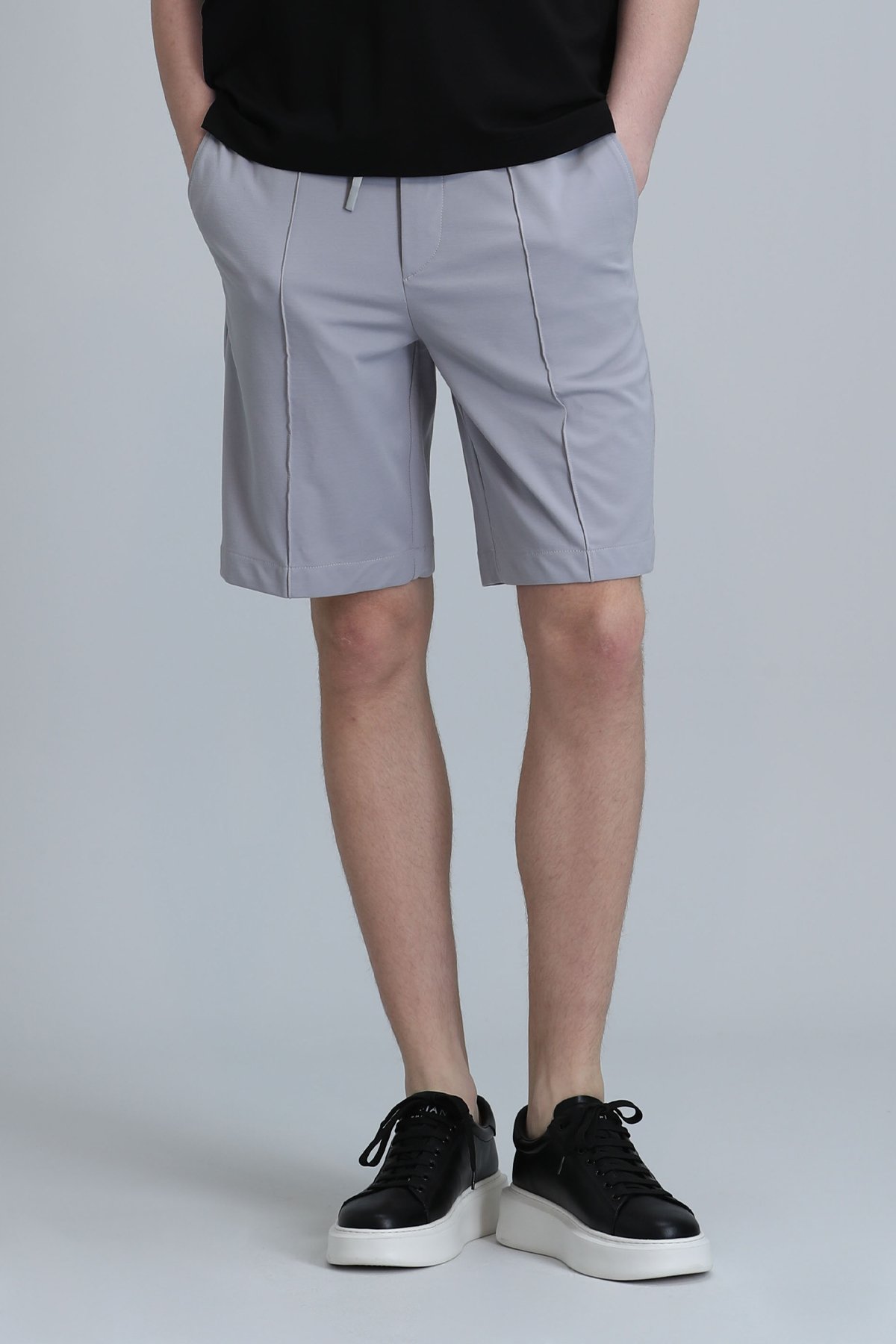 Chrıs Spor Erkek Chino Şort Slim Fit Gri - Lufian (1)