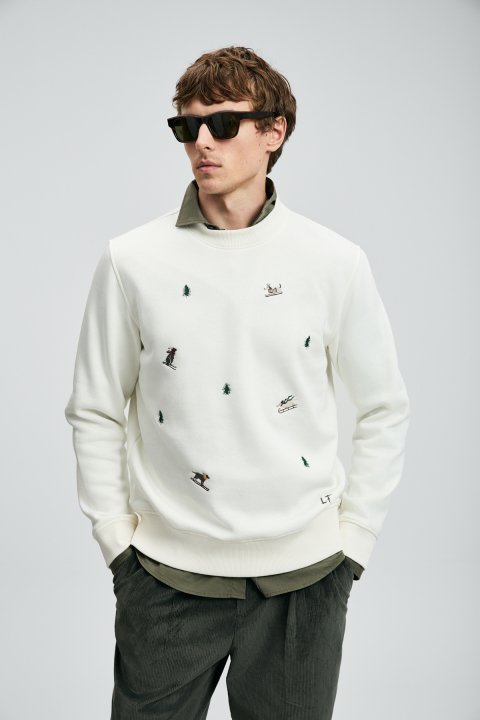 Noel Men's Sweatshirt Off White - Lufian