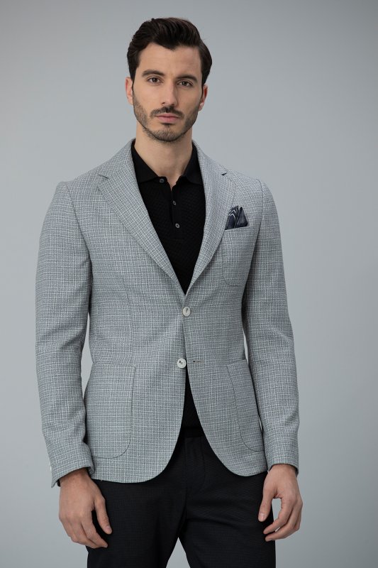 Cius Spor Erkek Blazer Ceket Slim Fit Gri