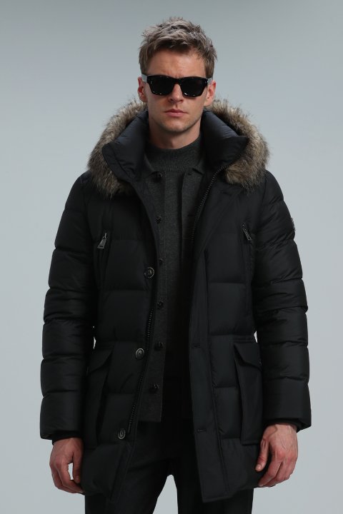 Clark Kaz Tüyü Erkek Mont Siyah - Lufian