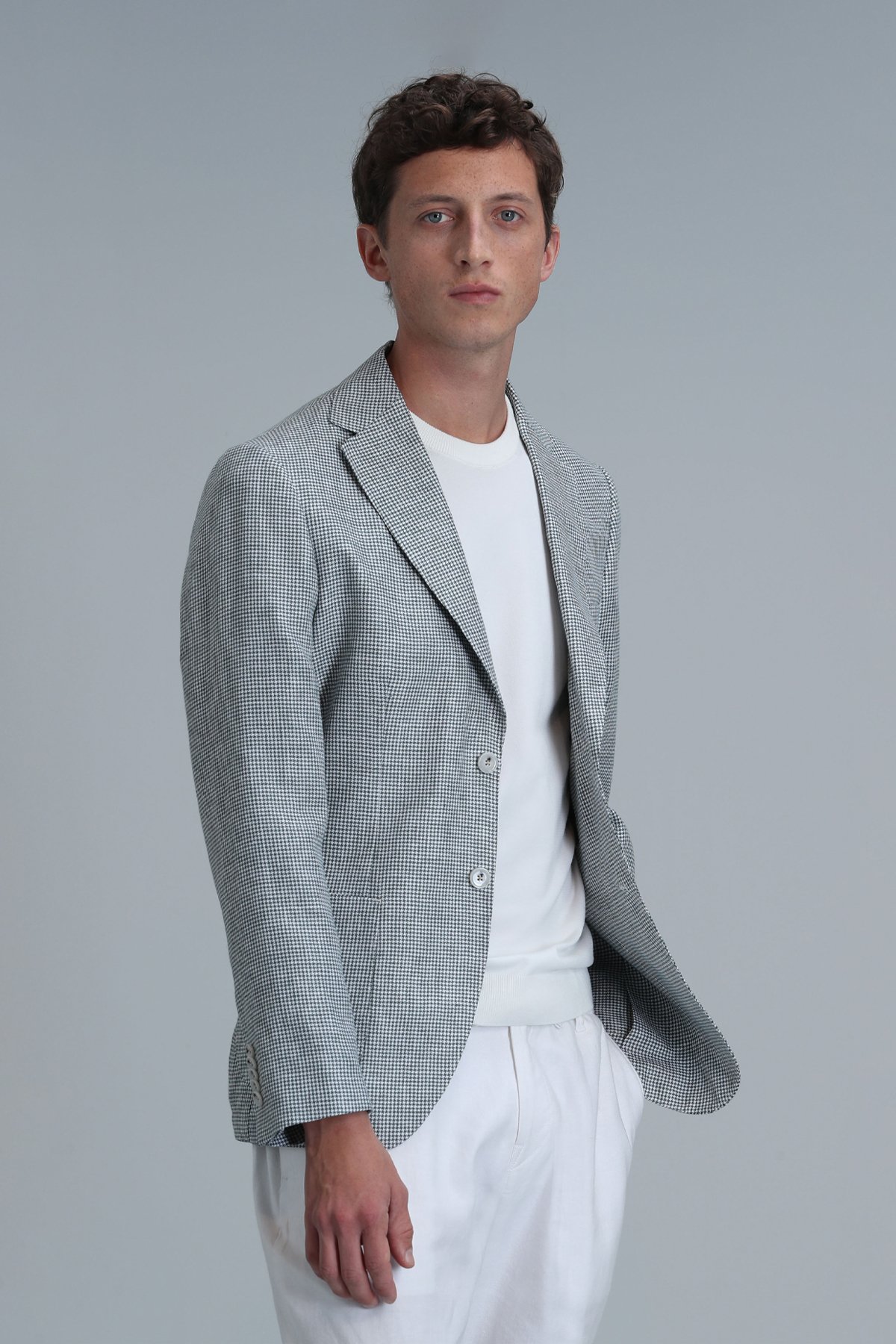 Class Spor Erkek Blazer Ceket Slim Fit Yeşil - Lufian