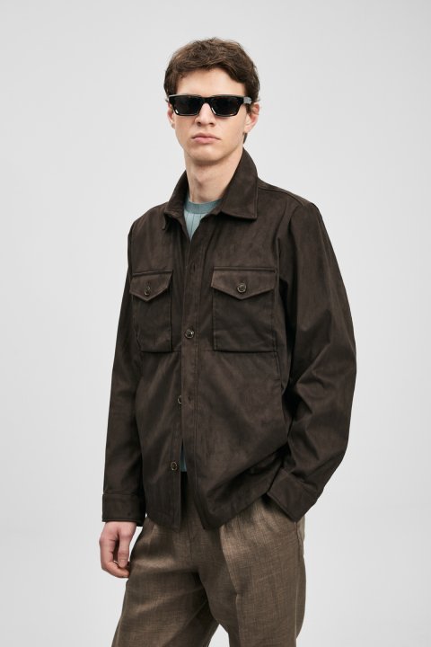 Cole Erkek Gömlek Ceket Kahverengi - Lufian (1)