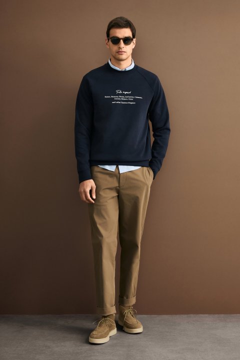 Male Sweatshirt Navy - LUFIAN