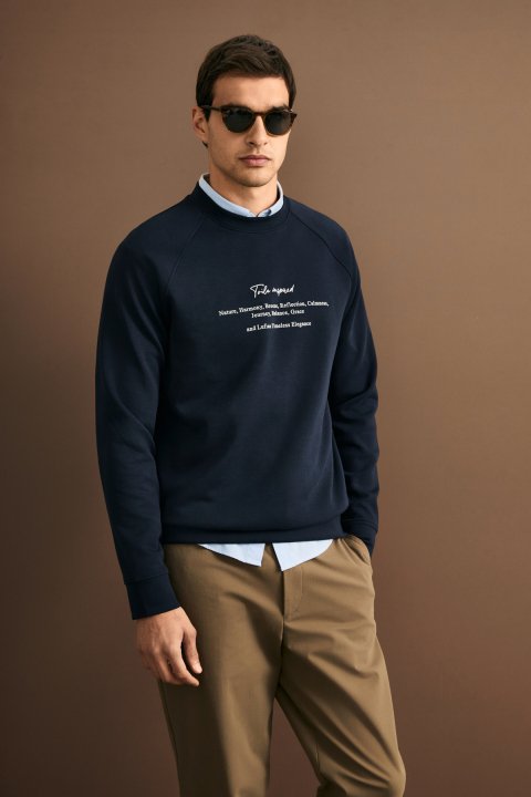 Male Sweatshirt Navy - LUFIAN