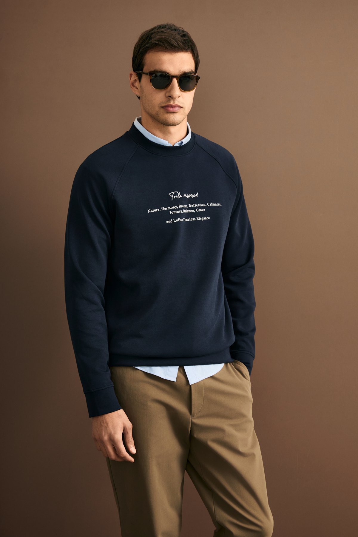 Male Sweatshirt Navy - LUFIAN