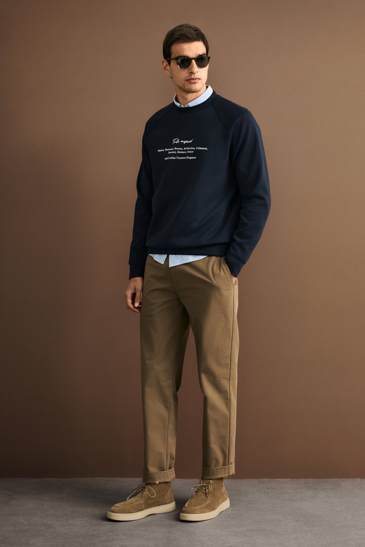 Male Sweatshirt Navy - LUFIAN