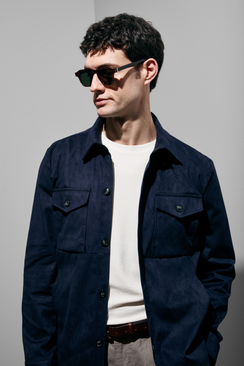Cole Men's Shirt Jacket Navy Blue - Lufian (1)