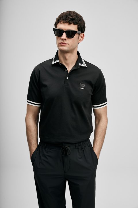 Cole Smart Erkek Polo Tişört Siyah - LUFIAN