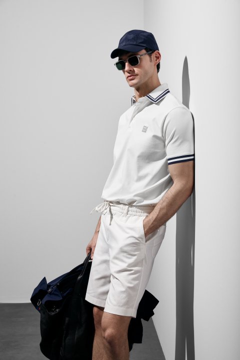 Cole Smart Men's Polo T-Shirt Off White - Lufian