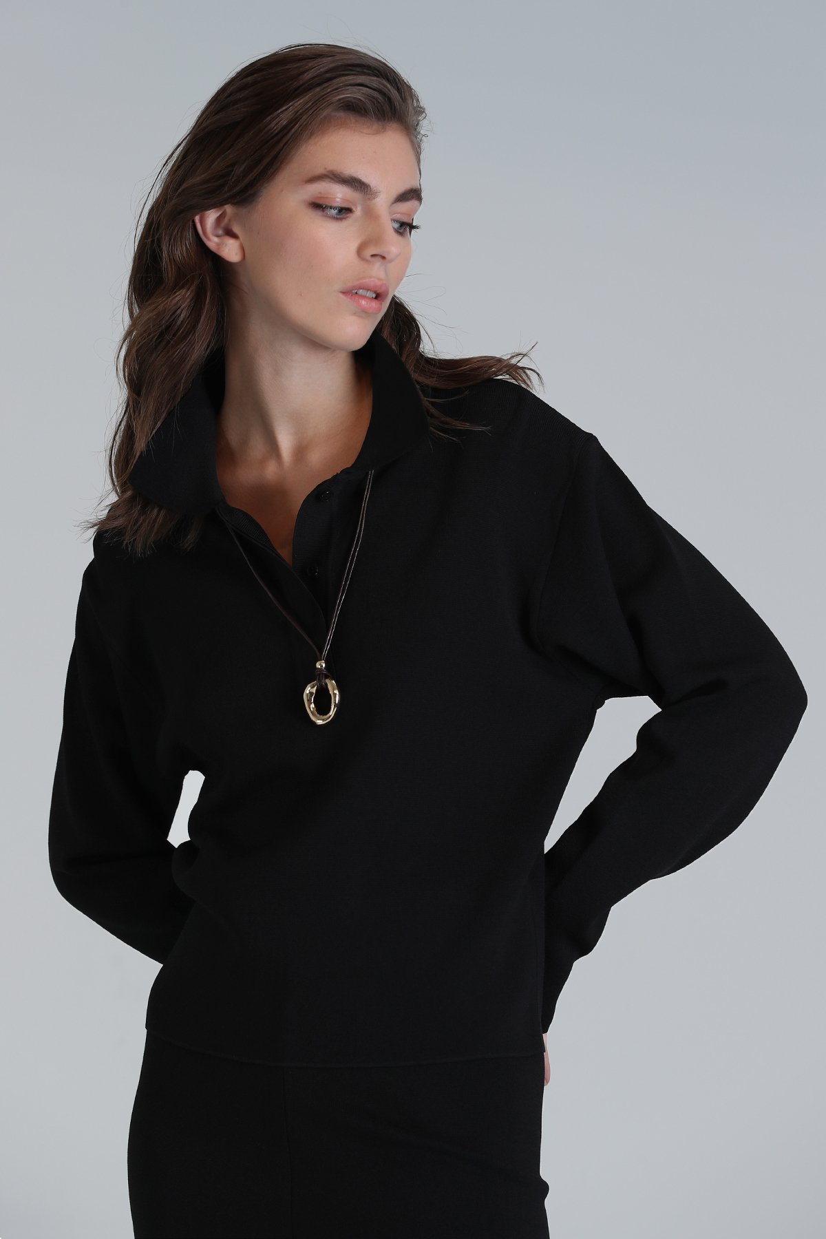 Conventry Kadın Kazak Siyah - Lufian