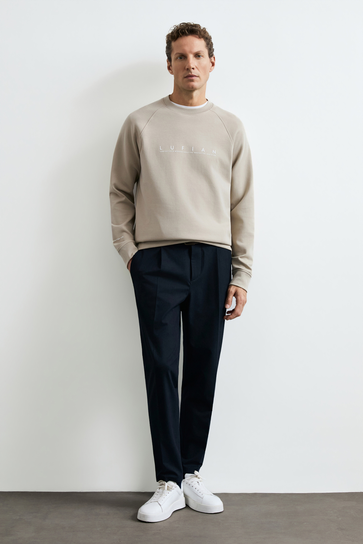 Male Sweatshirt Beıge - LUFIAN